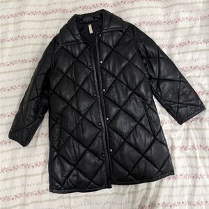 Mango Black Quilted Puffer Jacket